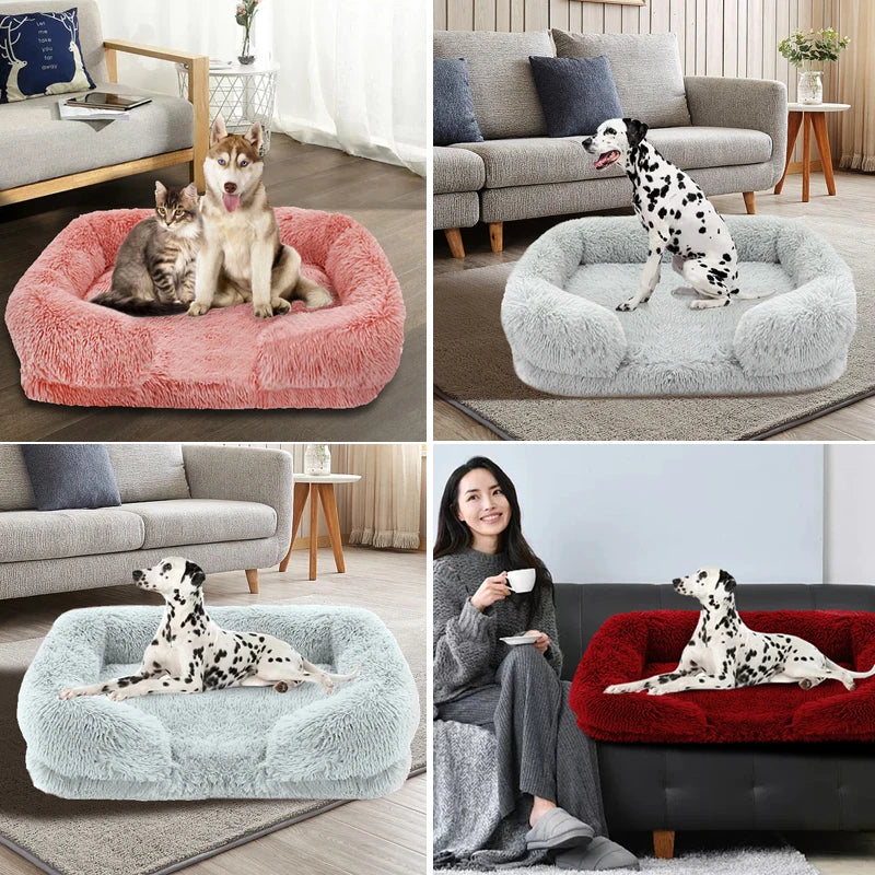 New Large Dog Bed Dog Plush Pet Bed Winter Thickened Pad Dog Sleeping Bed Sofa Removable Pad Dog Small Large Dog square kennel