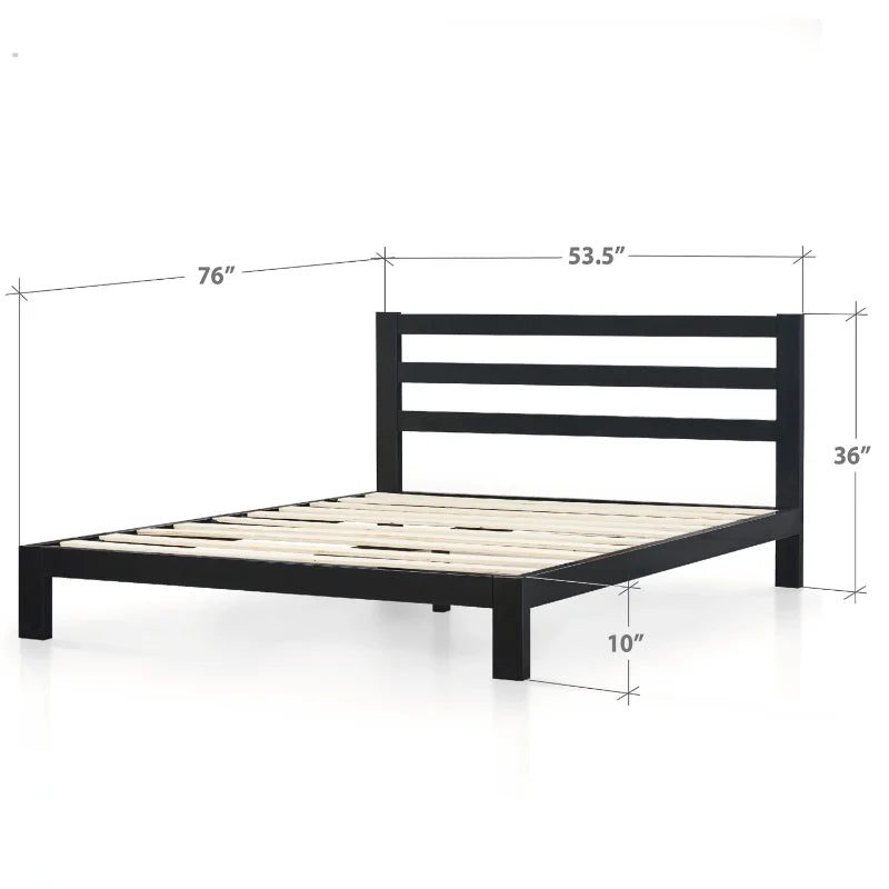 Zinus Arnav 10" White Metal Platform Bed Frame, Queen bedframe bedroom furniture