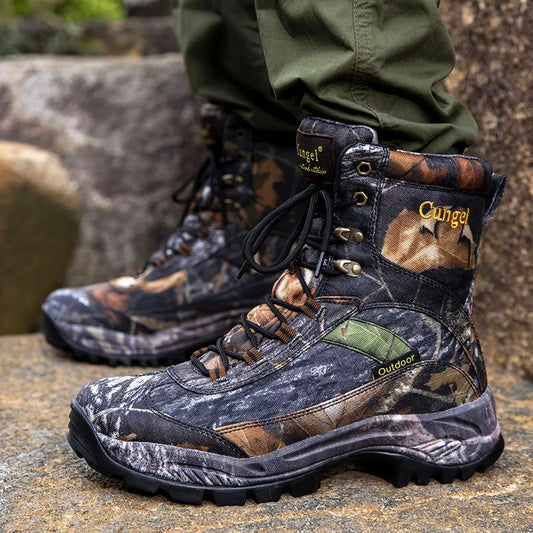 Camouflage Military Boots Waterproof Man Tactical Army Shoes Winter Lace Up Outdoor Canvas Combat Desert Ankle Boots Big 47