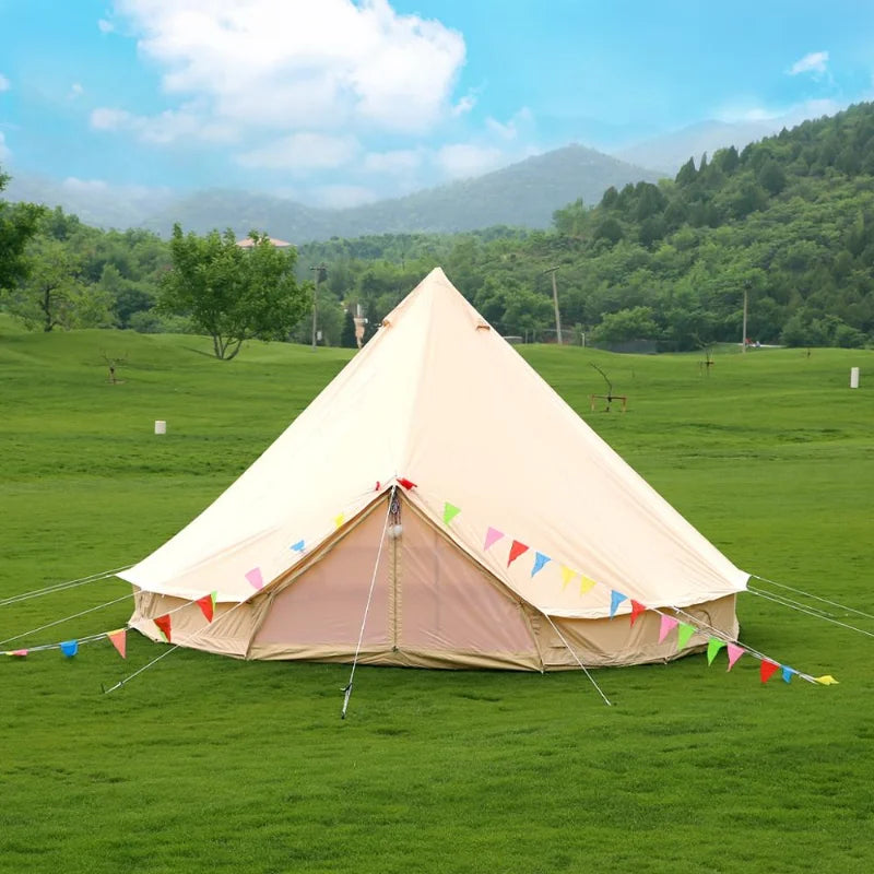 luxury glamping 3m 4m 5m 6m 7m cotton canvas bell tent for outdoor camping