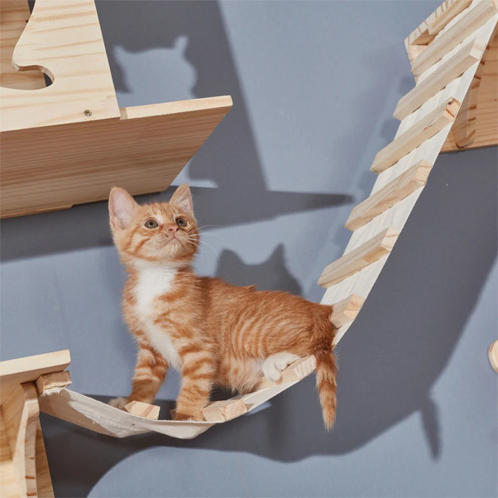 Cat Climbing Stair Furniture Wooden Shelves for Cats Perches Activity Cat Tree Scraper Stairs Scratching Post Cat Climbing Frame