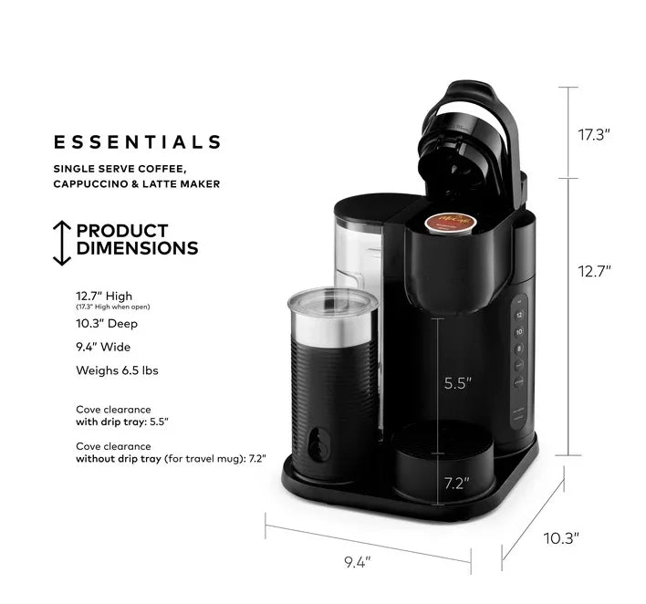 K-Café Essentials Single Serve K-Cup Pod Coffee Maker, Black