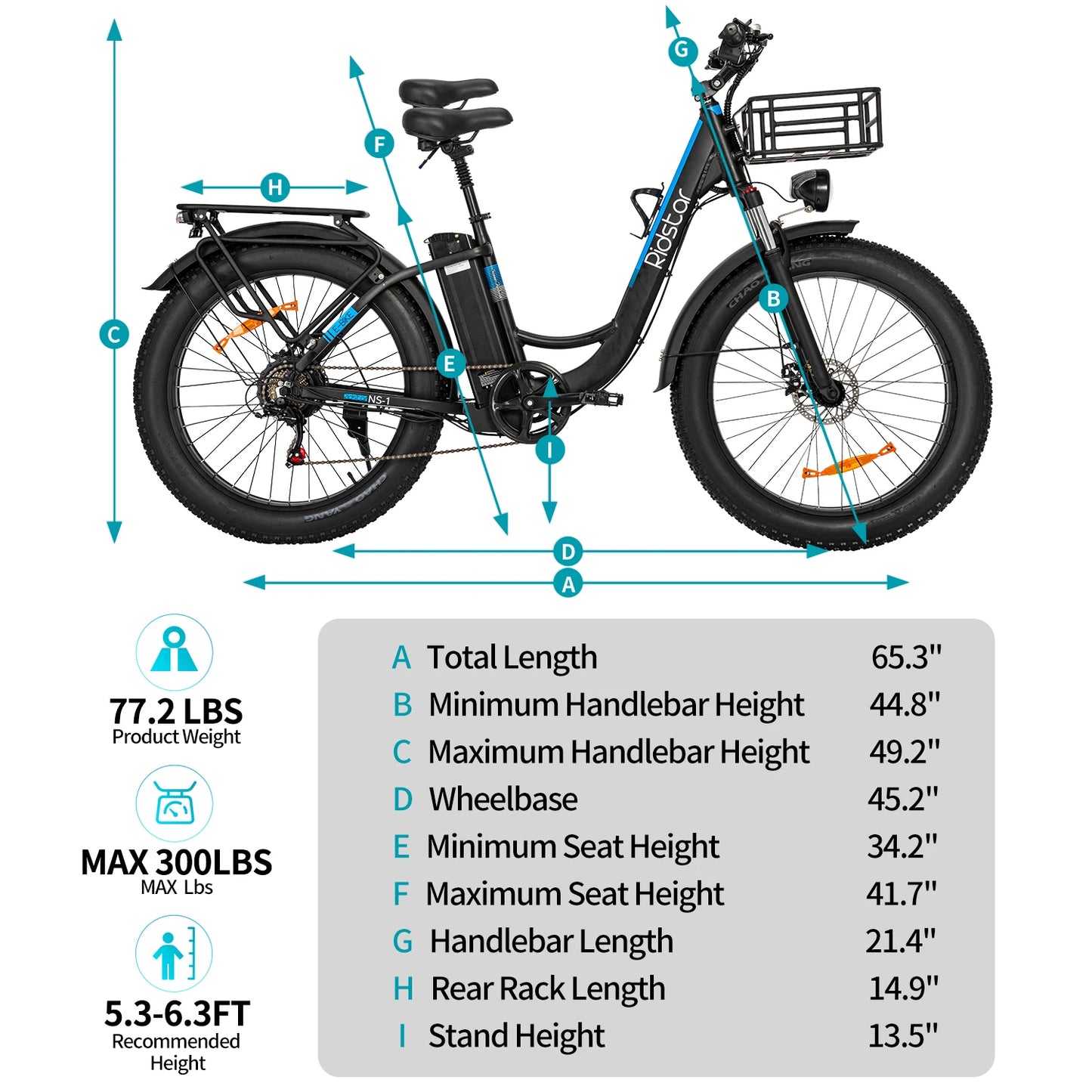 Ridstar MN-26 Electric Bike 26 Inch Fat Tire Off Road Ebike 1500W 48V 20AH Powerful Mountain Electric Bicycle For Adults Cycling