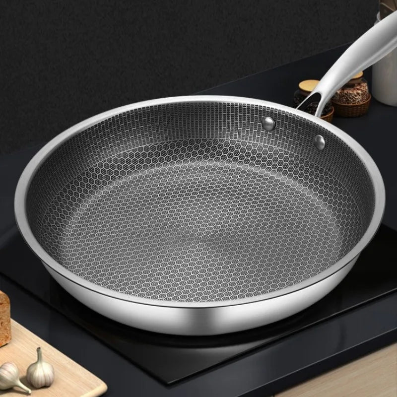 Stainless Steel Frying Pan 28/30cm Kitchen Non-stick Pan Cooking Skillet Kitchen Nonstick Skillet Induction Frying Pan