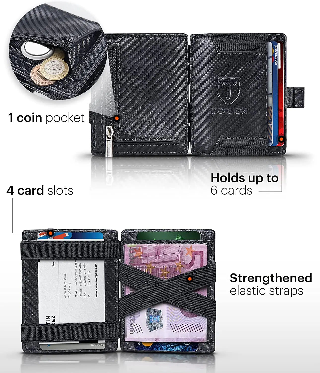 New Slim Mini Wallet With Zipper, RFID Blocking Men's Wallet, Short Leather Credit Card Holder Coin Purse