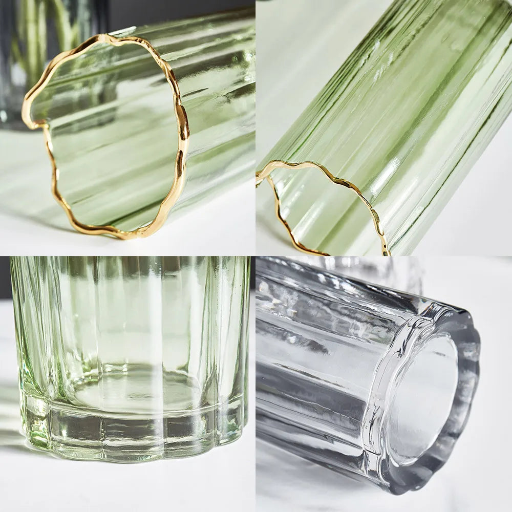 Modern Glass Vase Transparent Flower Vase Living Room Home Decoration Tabletop Vases Terrarium Decor Vase Minimalist Gifts