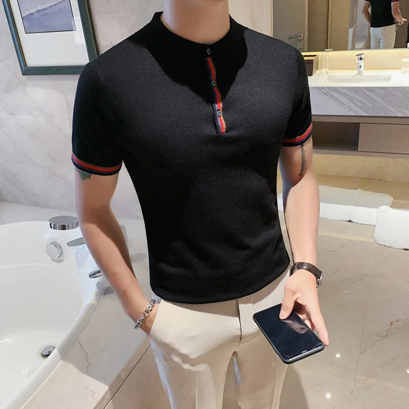 2023 Men Solid Color Polo Shirts Summer Men Clothing Lapel Neck Shirt British Fashion Pure Cotton POLO Shirts Tops 4 Color S-3XL