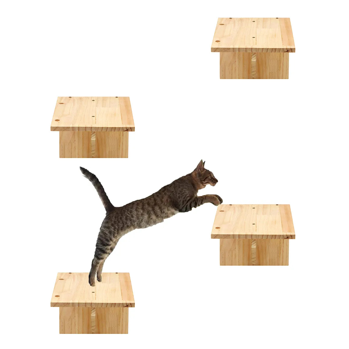 Cat Wall Mounted Furniture Hammock Climbing Shelves Cat Scratching Post Wooden Stairway Shelves Sisal Ladder Cat Climbing Frame