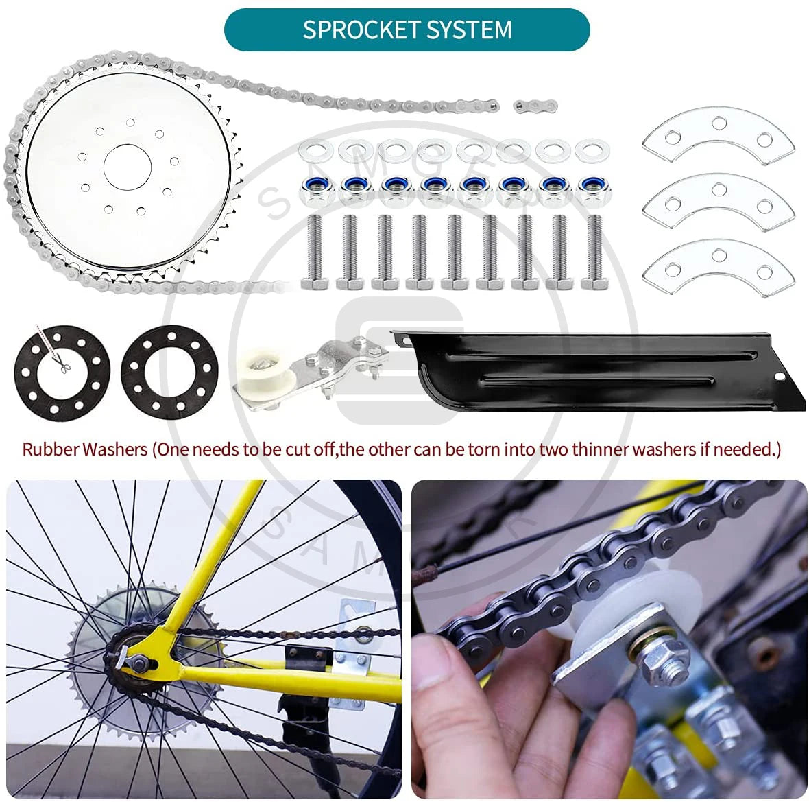 Samger 80/100/110CC Bike Engine Kit 2 Stroke For DIY Electric Motorized Bicycle MTB Pocket Bike Complete Gasonline Engine Kit