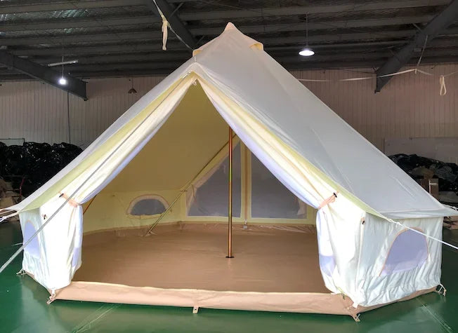 Double Door Waterproof Cotton Canvas 5M Luxury Glamping Emperor Bell Tents With Cover And Mats For Event Outdoor Camping Tent