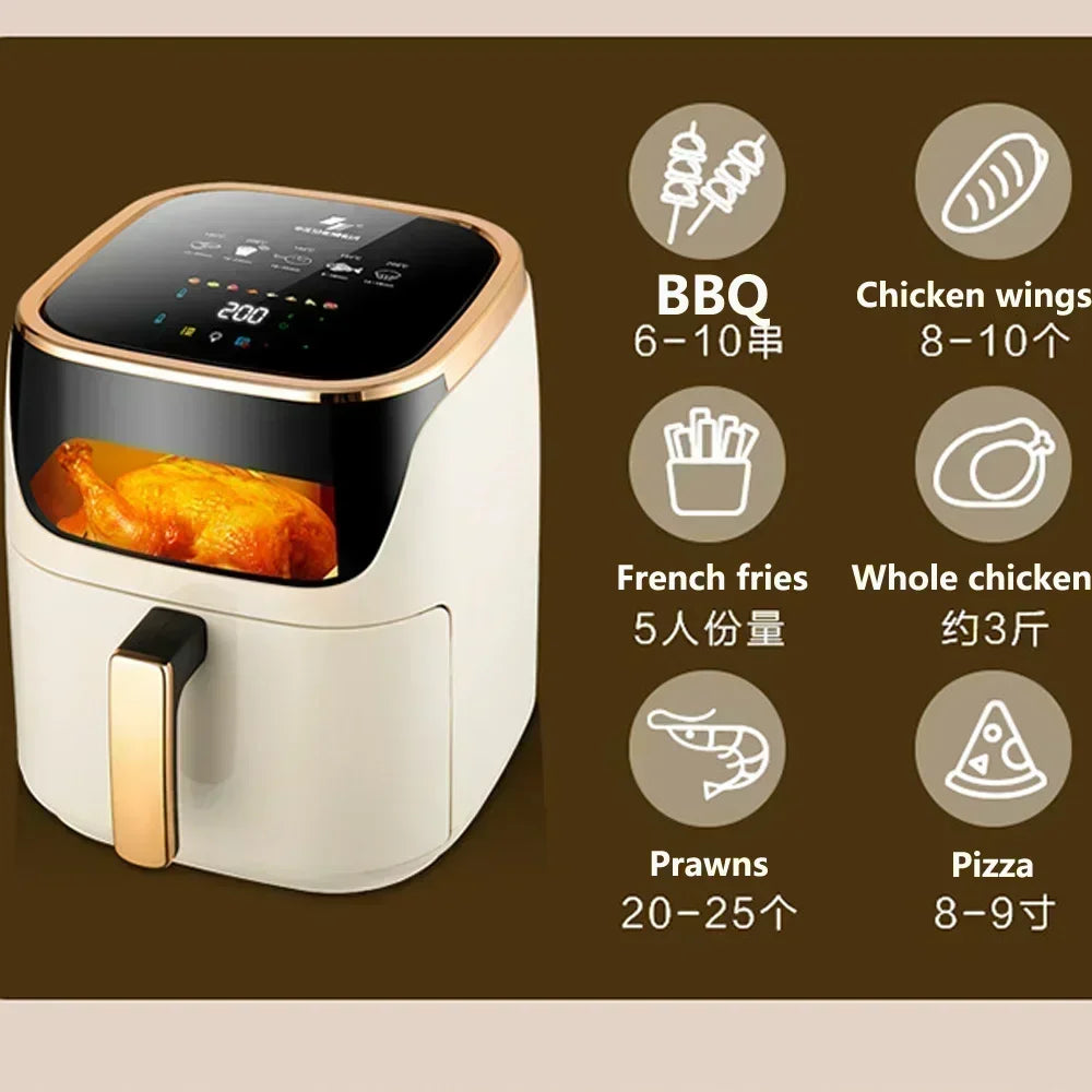 Shenhua Smart Air Fryers 10L Large-capacity Household Multi-functional Smart Oil-free Smokeless Electric Oven AirFryers 220V