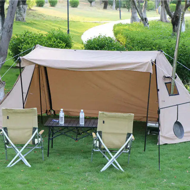 Wholesale High Quality Emergency Beach Sun Shelter Luxury Glamping Cotton Canvas Tent Hiking Outdoor Waterproof Camping Tent