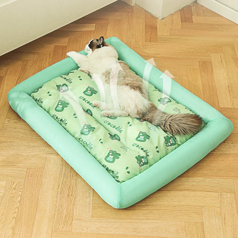 MADDEN  Summer Cooling Pet Cat Bed Cushion Ice Pad Dog Sleeping Square Mat for Puppy Dogs Cats Pet Kennel Top Quality Cool Cold