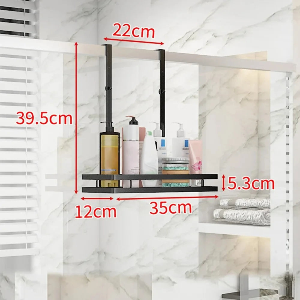 Hanging Bath Shelf Storage No Drill Basket Holder Single Double Layer Shower Shampoo Shelf Stainless steel Bathroom Accessories