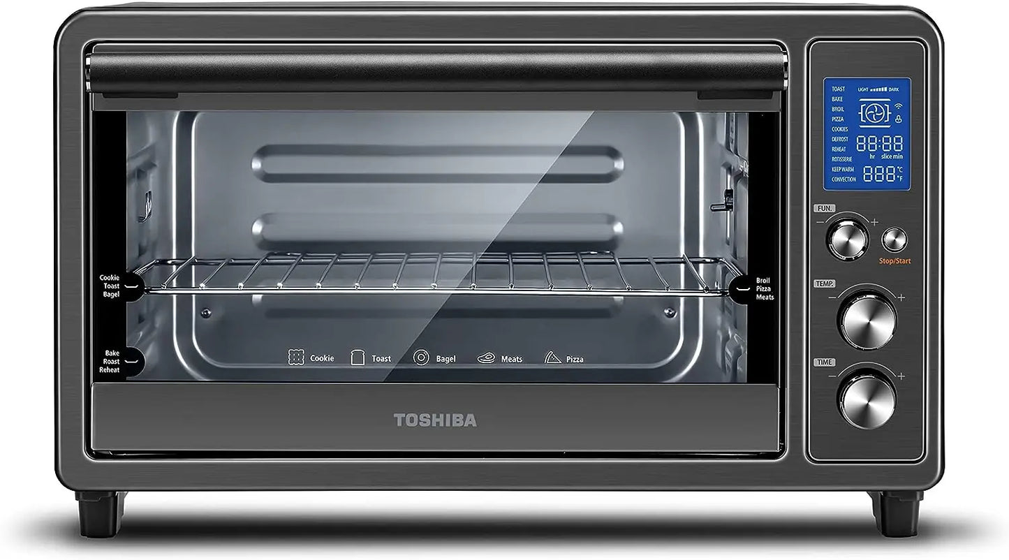 ML2-EM12EA(BS) Microwave Oven, Black Stainless Steel, 1.2 Cu Ft & Digital Toaster Oven with Double Infrared Heating and Spee