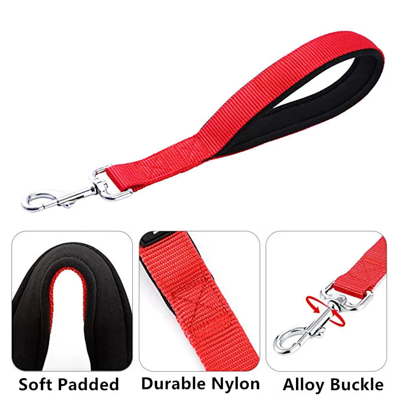 Dog Leash Short Dogs Leash Durable Nylon Leashes for Large Dog Walking Rope Comfortable Handle Dogs Leashes Seat Belts Pet Chain