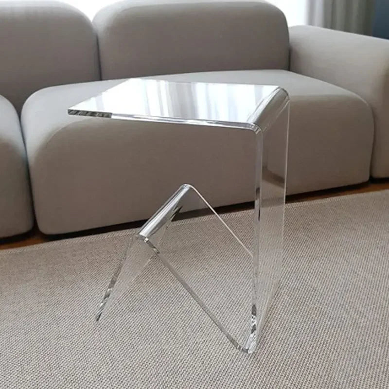 Modern Side Table Living Room Acrylic Material Coffee Table Creative Bookshelf Bedside Tables Stable Load-bearing Computer Table