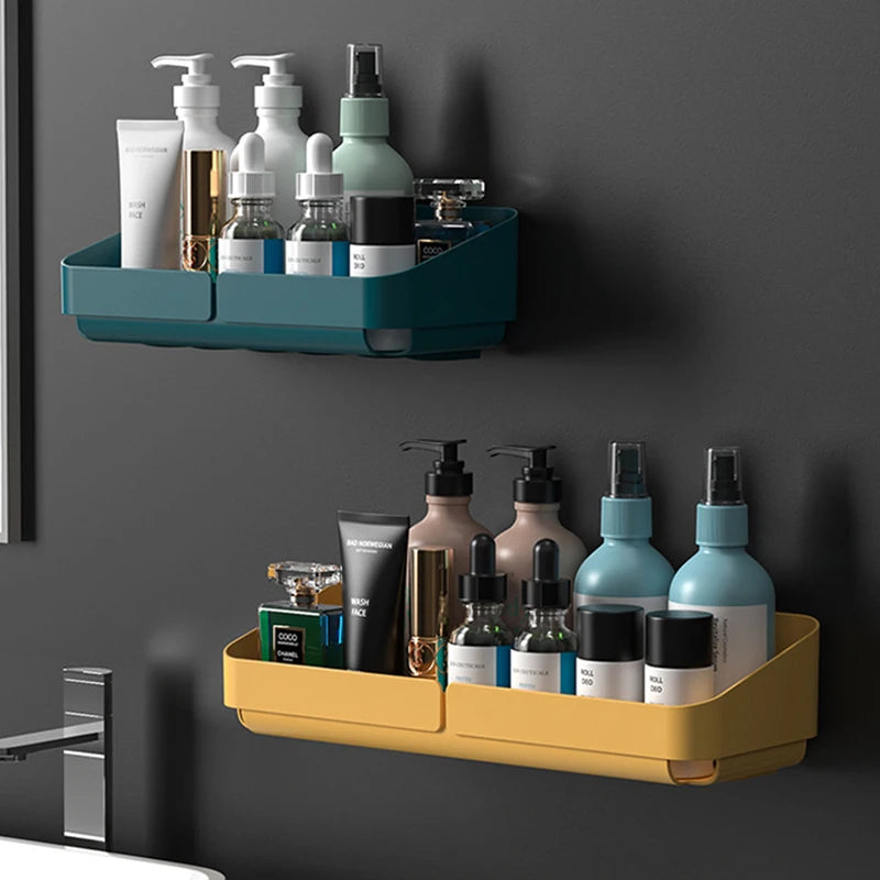 Storage Rack Shelf Wall Spice Organizer For Cosmetics Bathroom Without Drilling