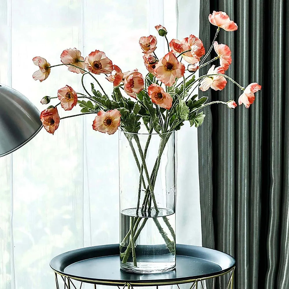 Transparent Glass Hydroponic Vase Modern Small Cylinder Flower Centerpiece Vases Use for Floral Wedding Home Decoration