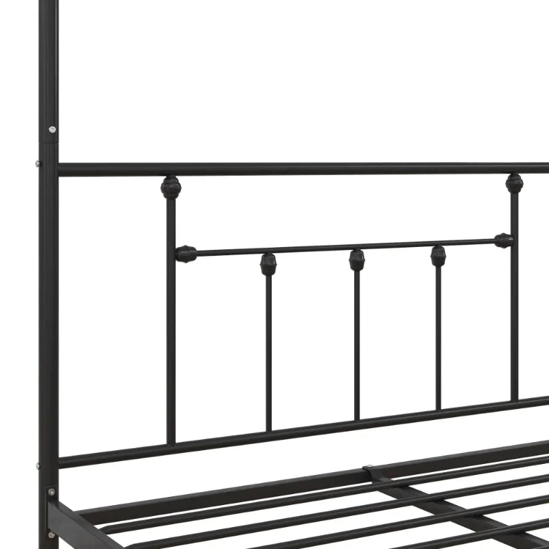 DHP Manila Metal Canopy Poster Bed, Queen, Black bedframe bedroom furniture