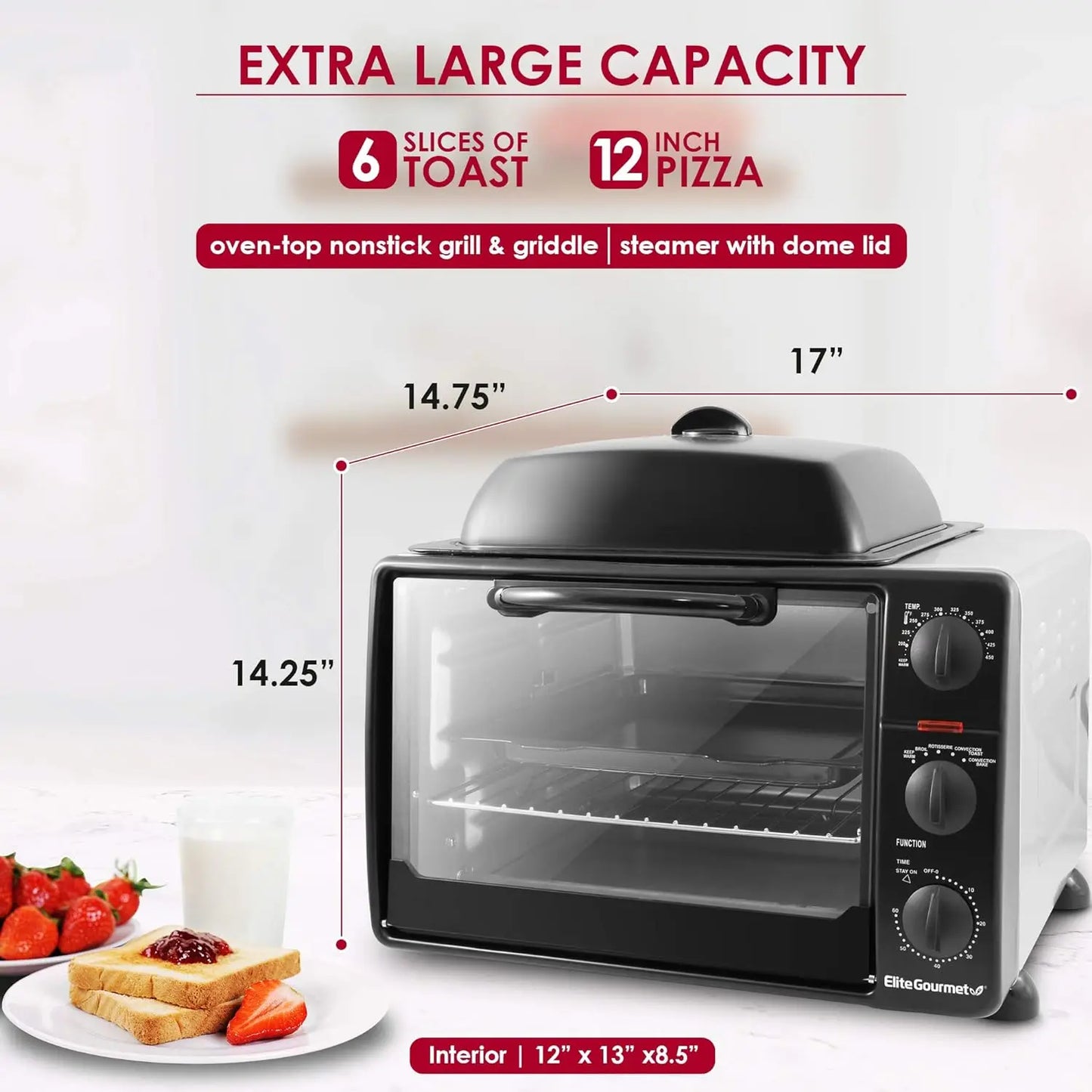 Large Capacity Convection Multifunctional toAster on The Countertop, Oven for Christmas Baking, Toasted Bread and Roasted Turkey