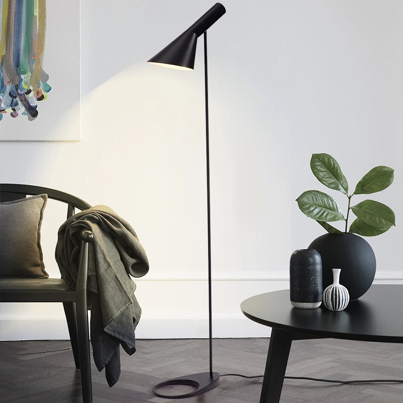 Modern Designer LED Floor Lamp E27 Corner Standing Light Living Room Bedroom Studyroom Decor Table Lamp Black White Reading Lamp