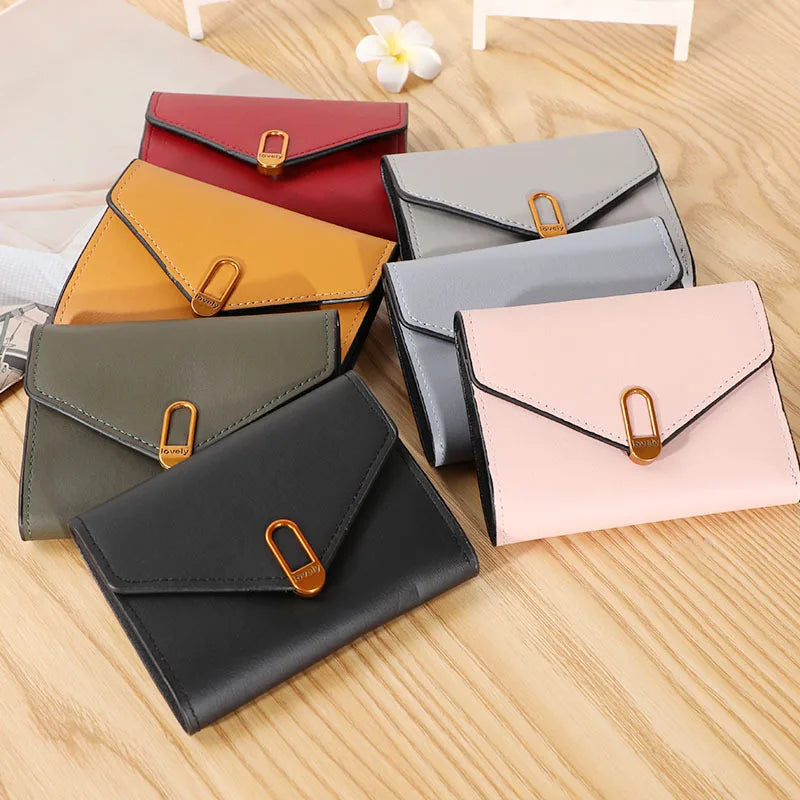 Short Women Wallets Small Slim Luxury Wallet New Fashion Pu Leather Female Purse Designer Money Bag Card Holder