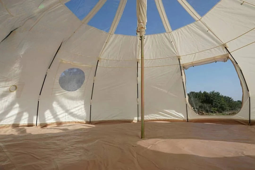 Glamping tent factory luxury camping tent house for custom size glamping cotton canvas stargazing yurt bell tent