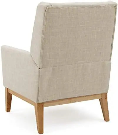 Fabric Accent Chair, Beige 27.5D x 28.5W x 36.5H in