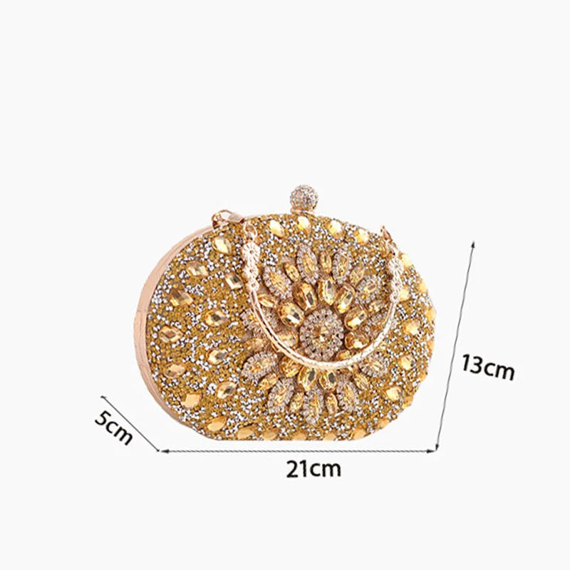 Evening Clutch Bag for Women Wedding Flower Diamond Clutch Purses Chain Designer Luxury Bag Party Handbag with Metal Handle