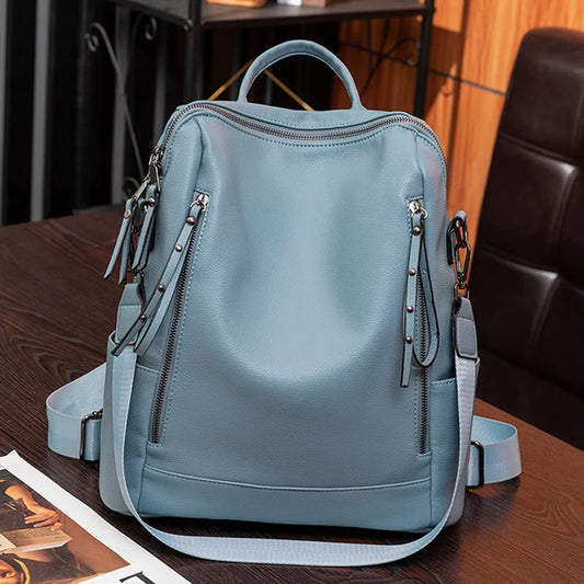 High Quality Leather designer Backpack Women Shoulder Bags Multifunction Travel Backpacks School Bags for Girls Bagpack Mochila