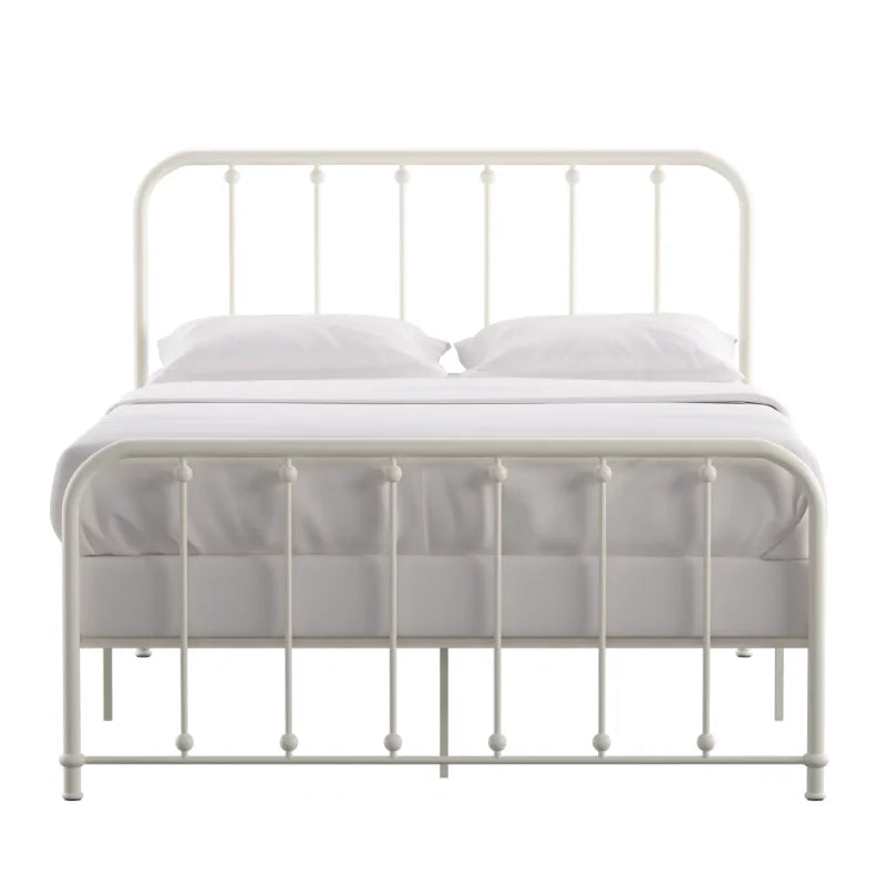 Weston Home Montgomery Spindle Metal Platform Full Bed White 78 L X 56.25 W X 46 H In Bedframe Bedsleep Lits