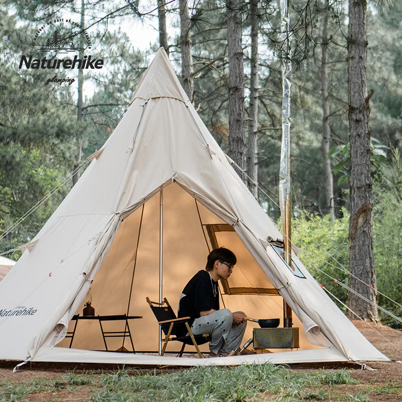 Naturehike 9.6 outdoor luxury safari glamping family tent Waterproof cotton canvas bell tent