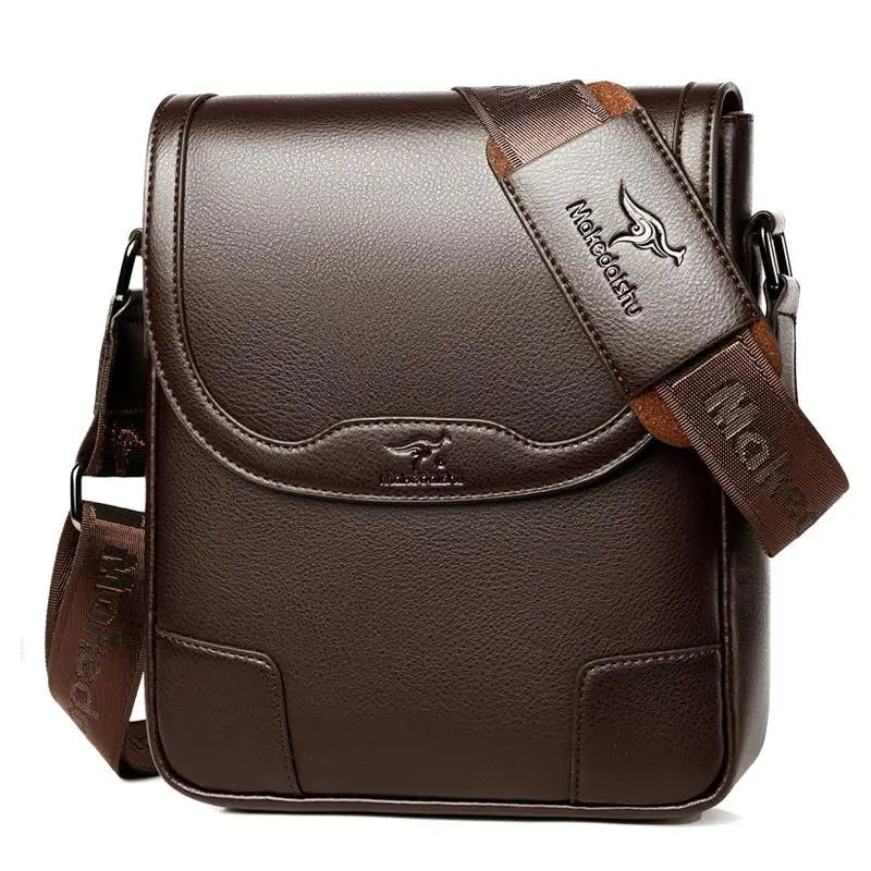 New Men's Business Crossbody Bag Vintage Shoulder Bag Men's PU Genuine Leather Casual Hanging Bag High Quality Shoulder Bag