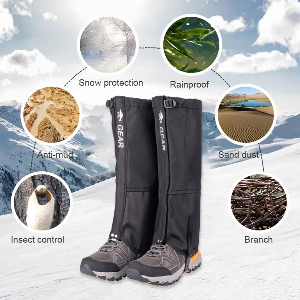 Breathable Leg Guards Leg Gaiters Breathable Water-resistant Leg Gaiters Adjustable Snow Boot Guards for Camping Hiking Durable