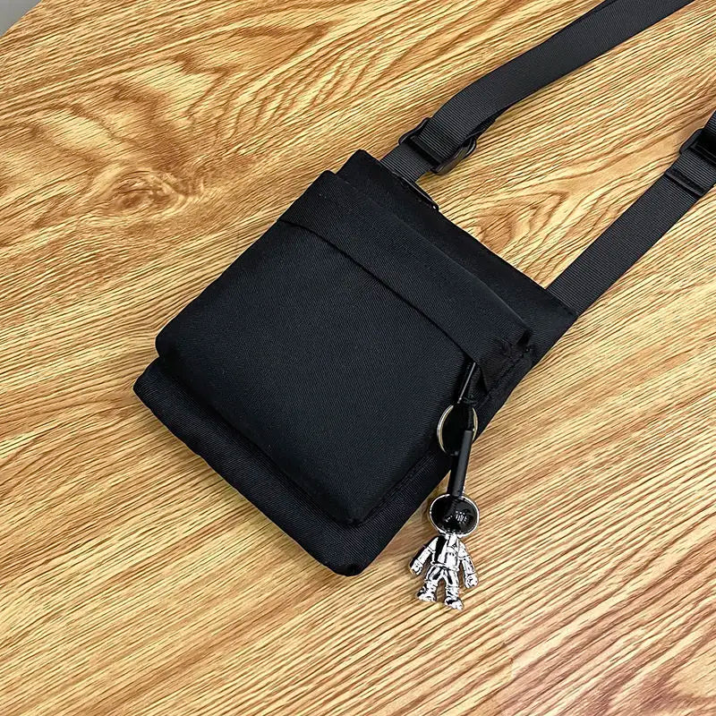 New Men's Bag Trendy 2022 Japanese Style Waterproof Small Bag Oxford Cloth Black Verticle Casual Shoulder Messenger Phone Bag fo