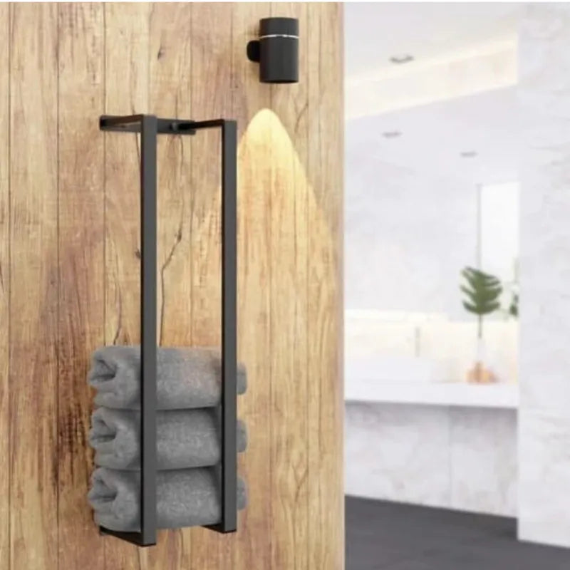 Storage Rack Brushed Stainless Steel Towel Rack Bathroom Wall-mounted Vertical Simple Bath Towel Rack Bathroom Accessories