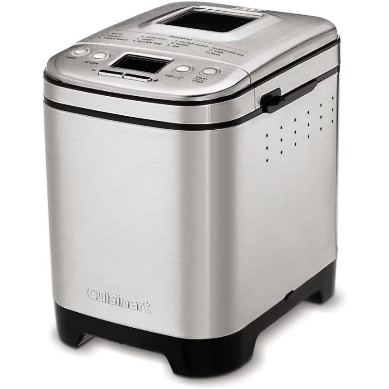 Bread Maker Machine, Compact and Automatic, Customizable Settings, Up to 2lb Loaves, CBK-110P1, Silver,Black