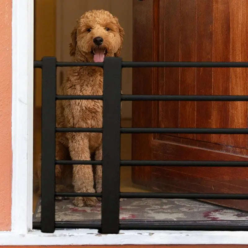 Puppy Gates For The House Household Punch Free Stretchable Pet Barrier Small Medium Dogs Bedroom Barrier For Home Titanium Steel