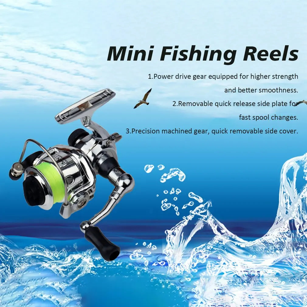 Mini 100 Spinning Carp Fishing Reel Baitcasting Wheel 4.3:1 Small Winter Ice Fishing Reels Metal Body Max Drag Power 5KG