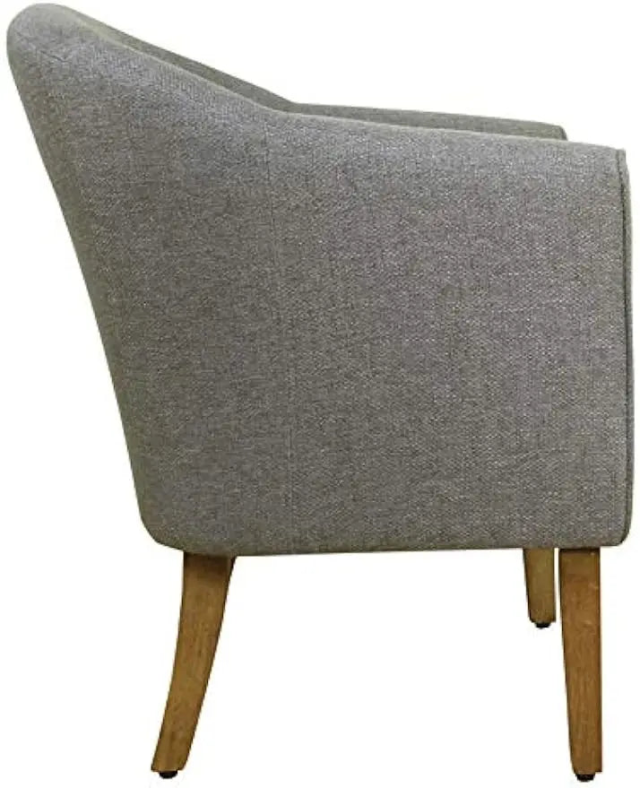 Barrel Shaped Accent Chair, Gray and Brown