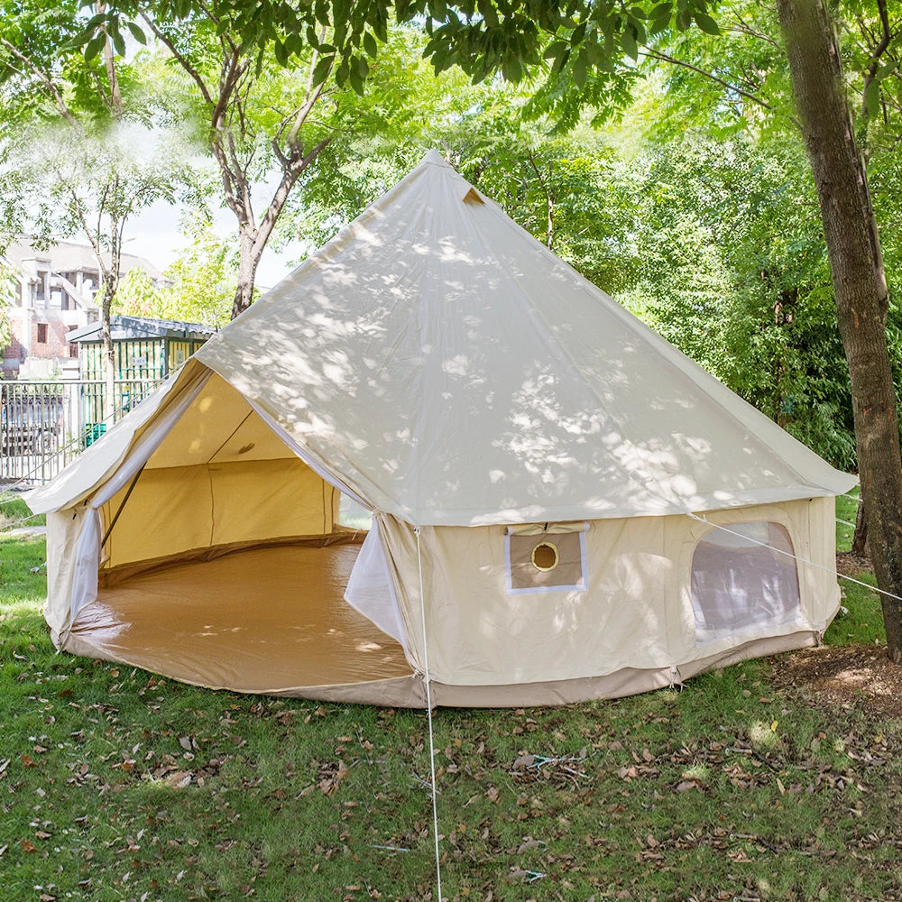 4 meter Bell Tent 900D oxford Outdoor Safari Glamping Yurt 5-8 Person Camping Waterproof 4 Season stove jacket cable hole