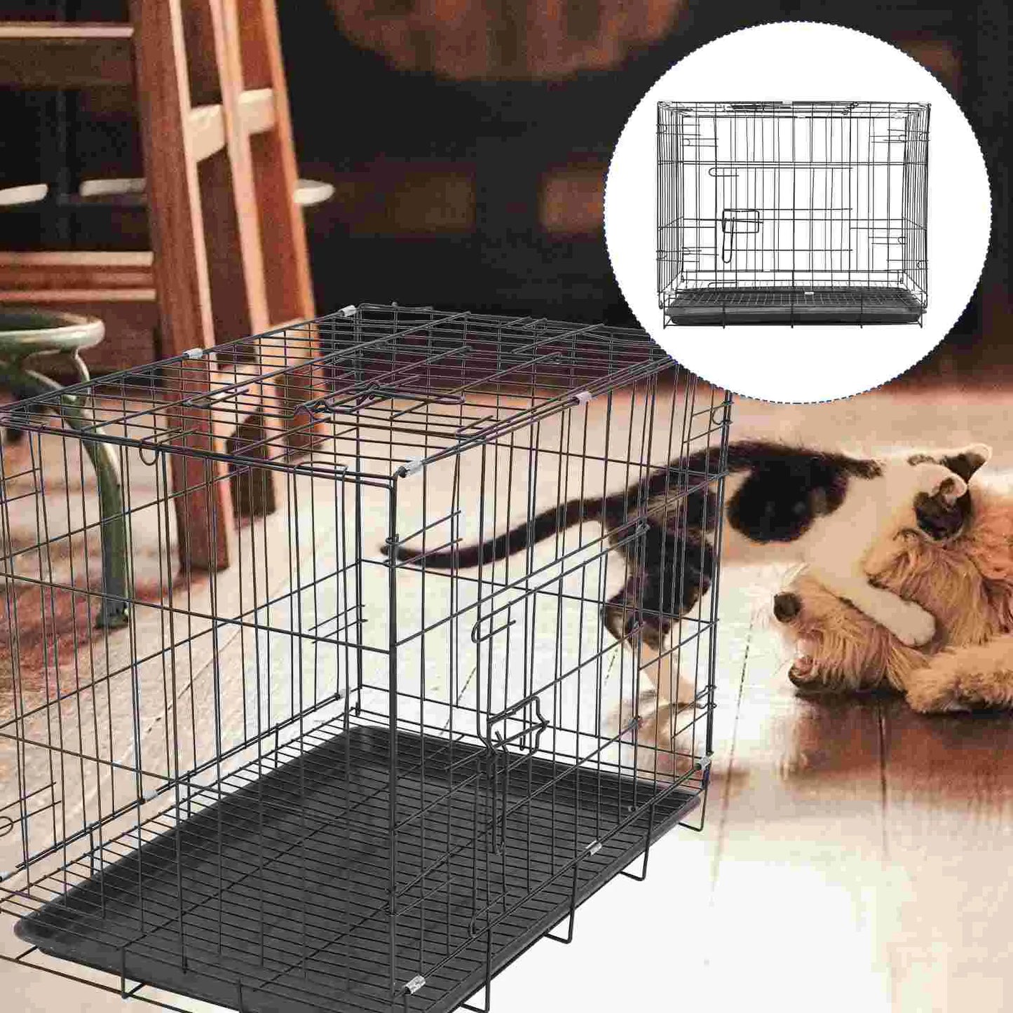 Steel Cage Folding Pet Portable Dog Kennel Small and Medium Dogs Travel Extra Large