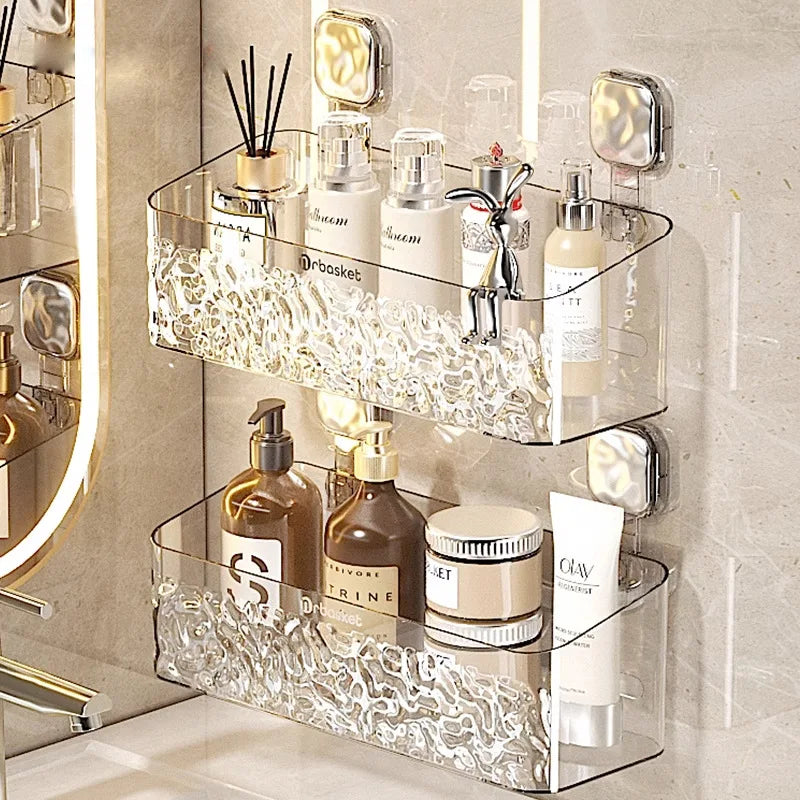 Light Luxury Shampoo Holder Bathroom Shelf Glacial Streak Shower Caddy Storage Rack  for Bathroom Storage Shelfs