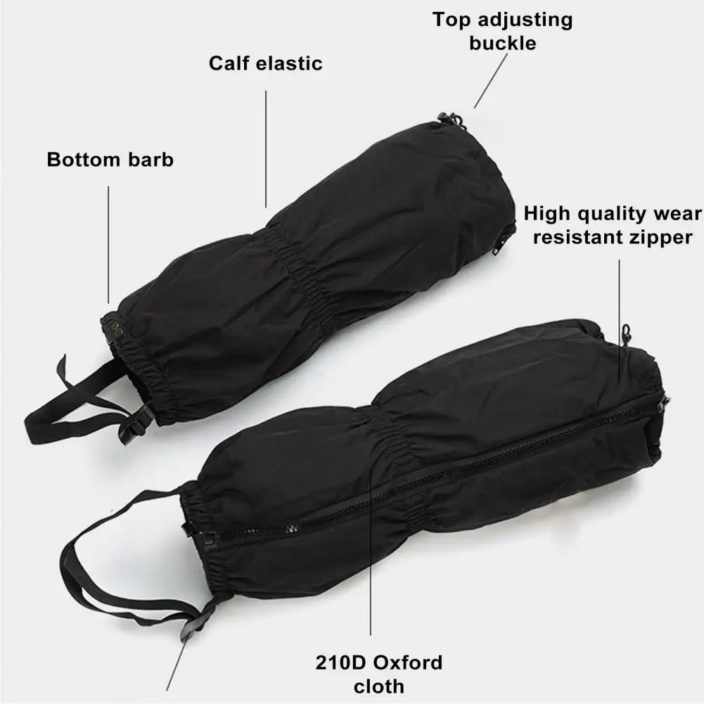 1 Pair Leg Gaiters with Zipper Adjustable Water-Resistant Waterproof Snow Boot Gaiters Leg Guards for Hunting Climbing