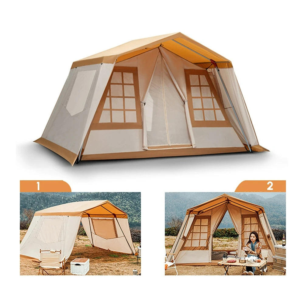 2023 New Large Space Luxury Glamping Tent Family Four Season Outdoor Camping Tent Double Layer Waterproof