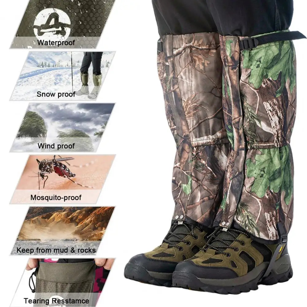 1 Pair Leg Gaiters Snake Bite Protection Fastener Tape Adjustable Snow Boot Gaiters Leggings Guards for Hunting Climbing