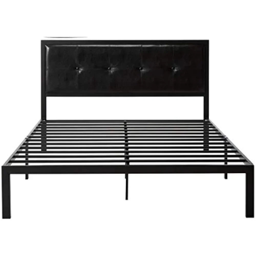 ZINUS Cherie Faux Leather Classic Platform Bed Frame with Steel Support Slats, Bedroom Furniture, Queen Bedframe