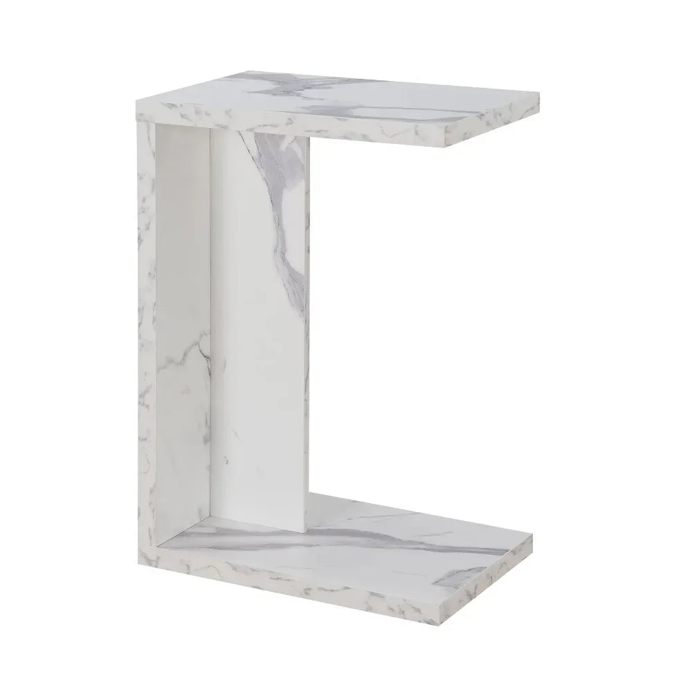 Northfield Admiral C End Table, White Faux Marble