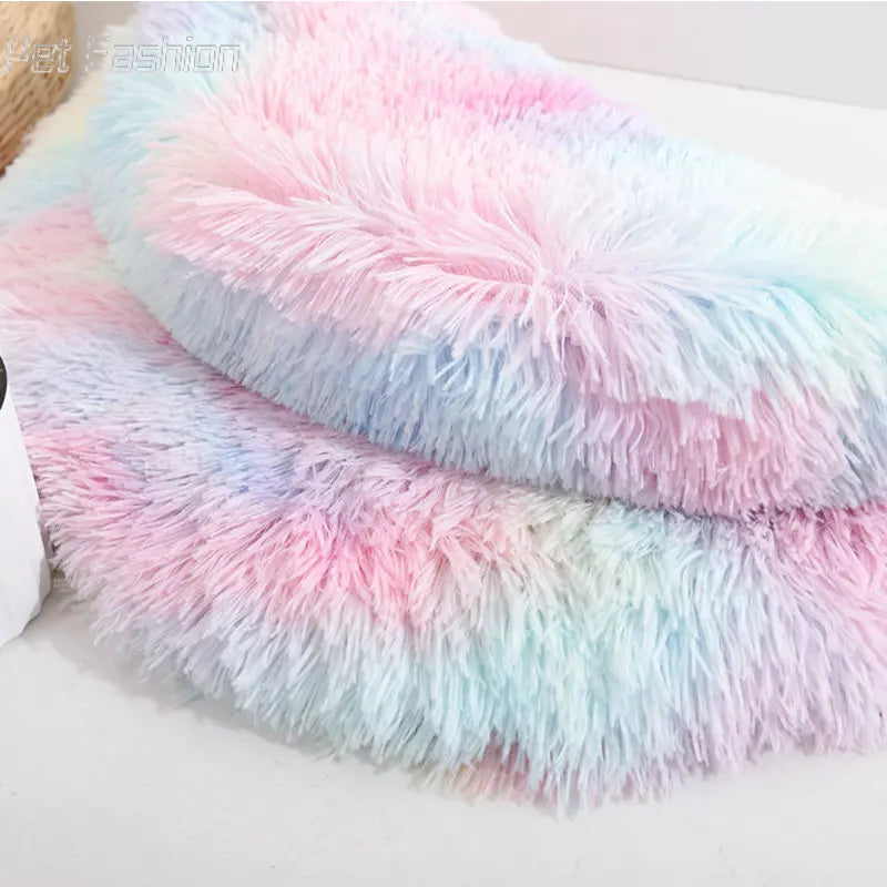 Round Dog Bed Mat Pet Sleeping Bed For Dog Cat Fluffy Plush Pets Cushion For Puppy Teddy Soft Warm Cat Basket Dog Accessories